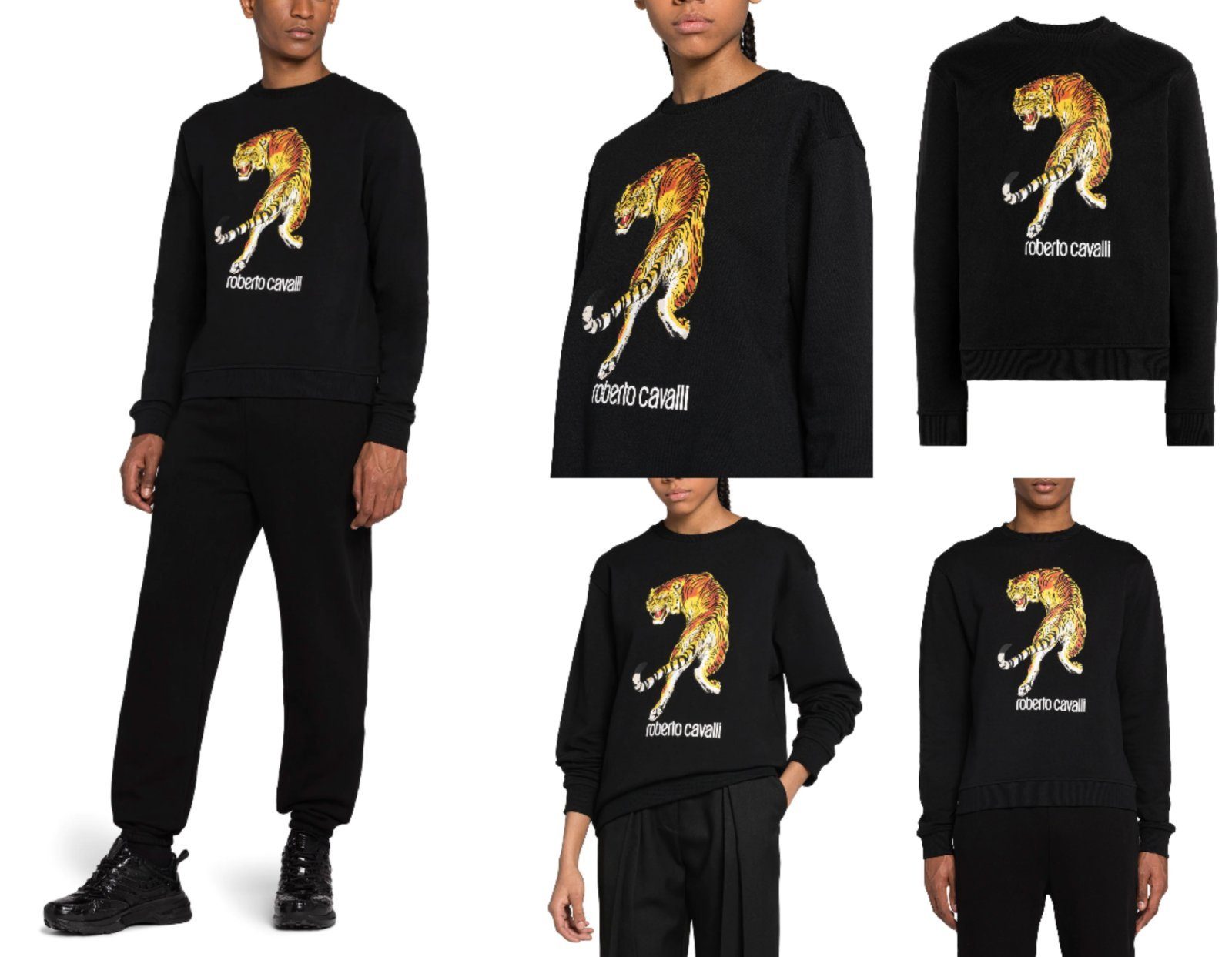 roberto cavalli Sweatshirt ROBERTO CAVALLI RC TIGER LOGO UNISEX SWEATER SWEATSHIRT JUMPER PULLOVE