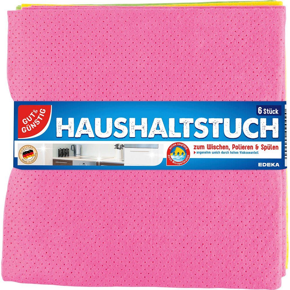 Gut & Günstig Spültuch 6 Haushaltstücher 38x38cm - farbsortiert, (6-tlg)
