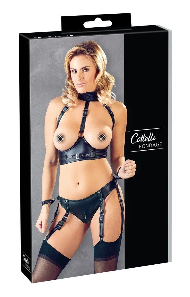 Cottelli Bondage Set: Schalen-BH Cottelli BONDAGE - BH und Slip - (L,M,S,XL)