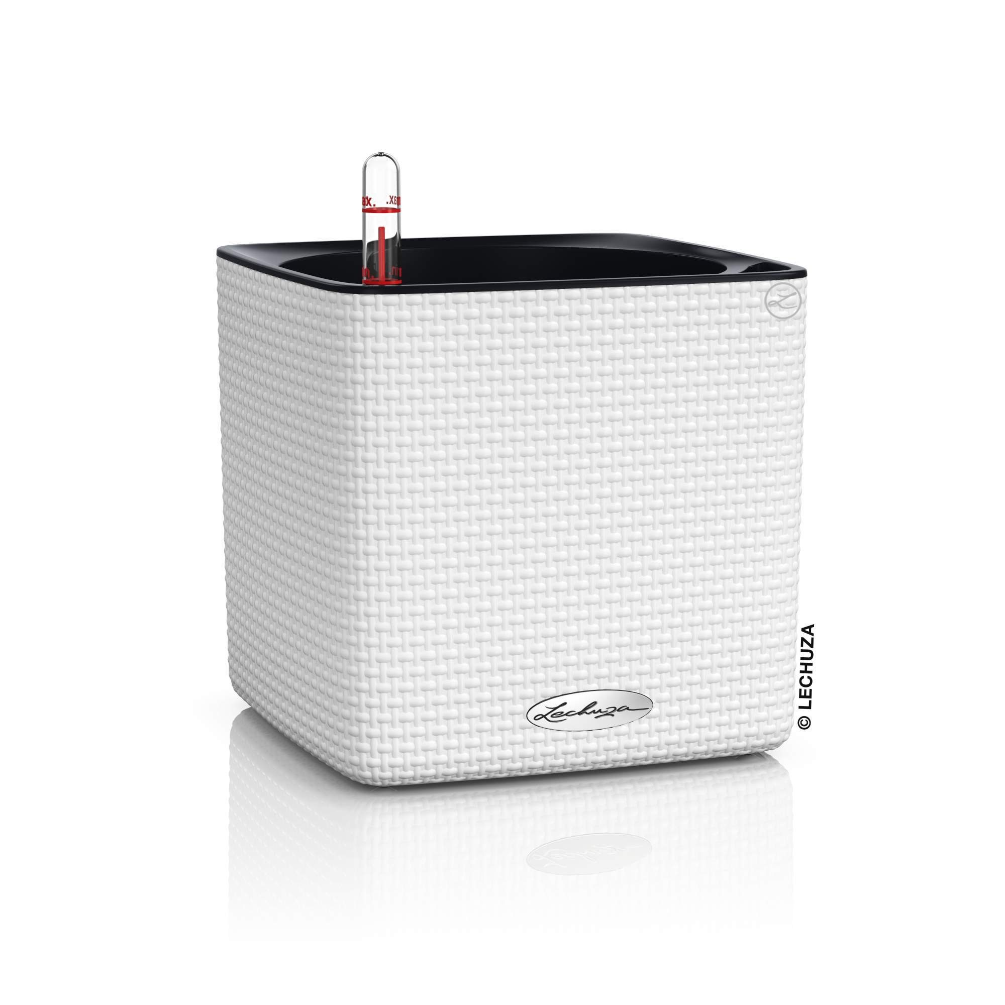 Lechuza® Blumentopf Cube Color 16 - weiß AIO Komplettset
