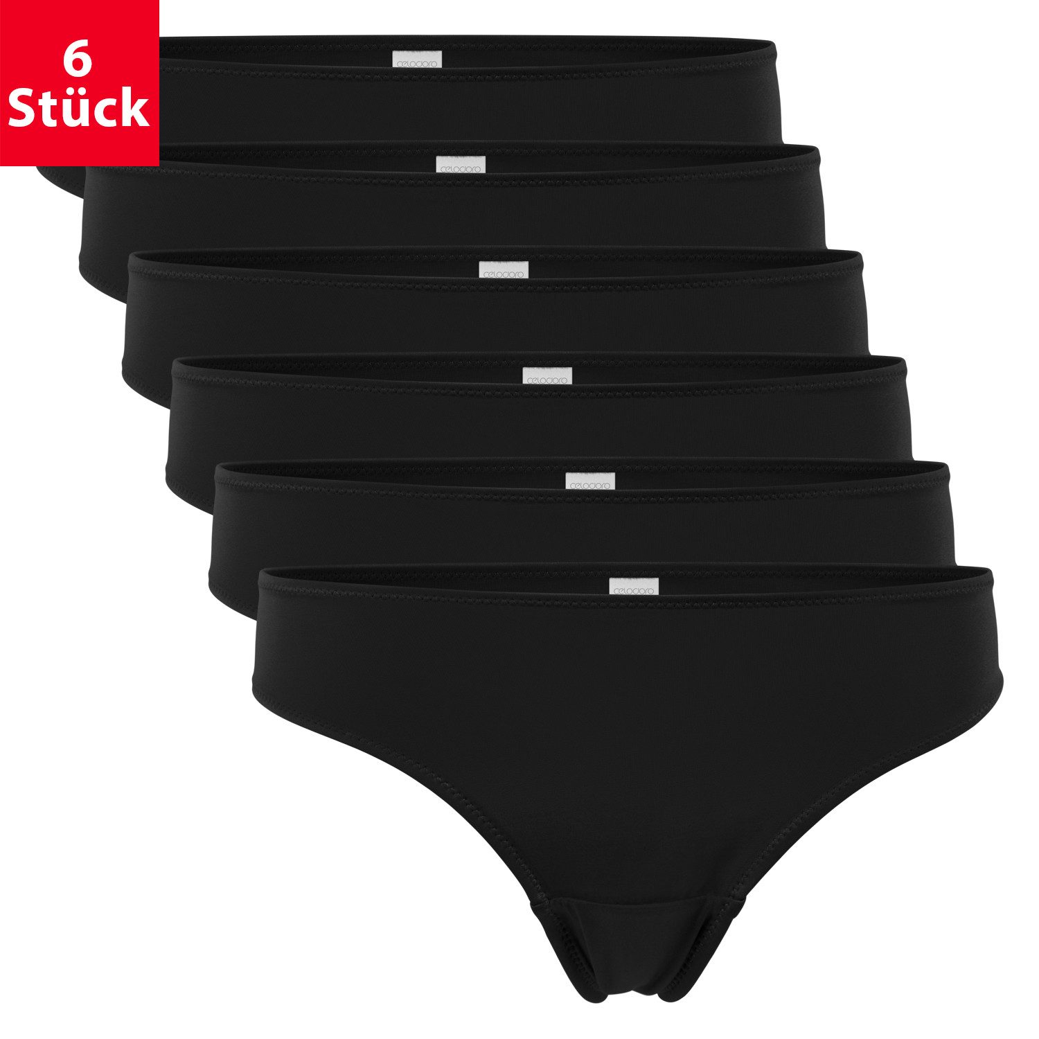celodoro Tanga Damen String Tanga (6er Pack) Mini-Slips Quick Dry-Faser