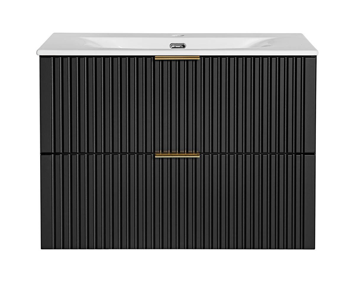 einfachgutemoebel Waschtisch-Set Badezimmer Waschplatz Blackened 80cm, günstig online kaufen