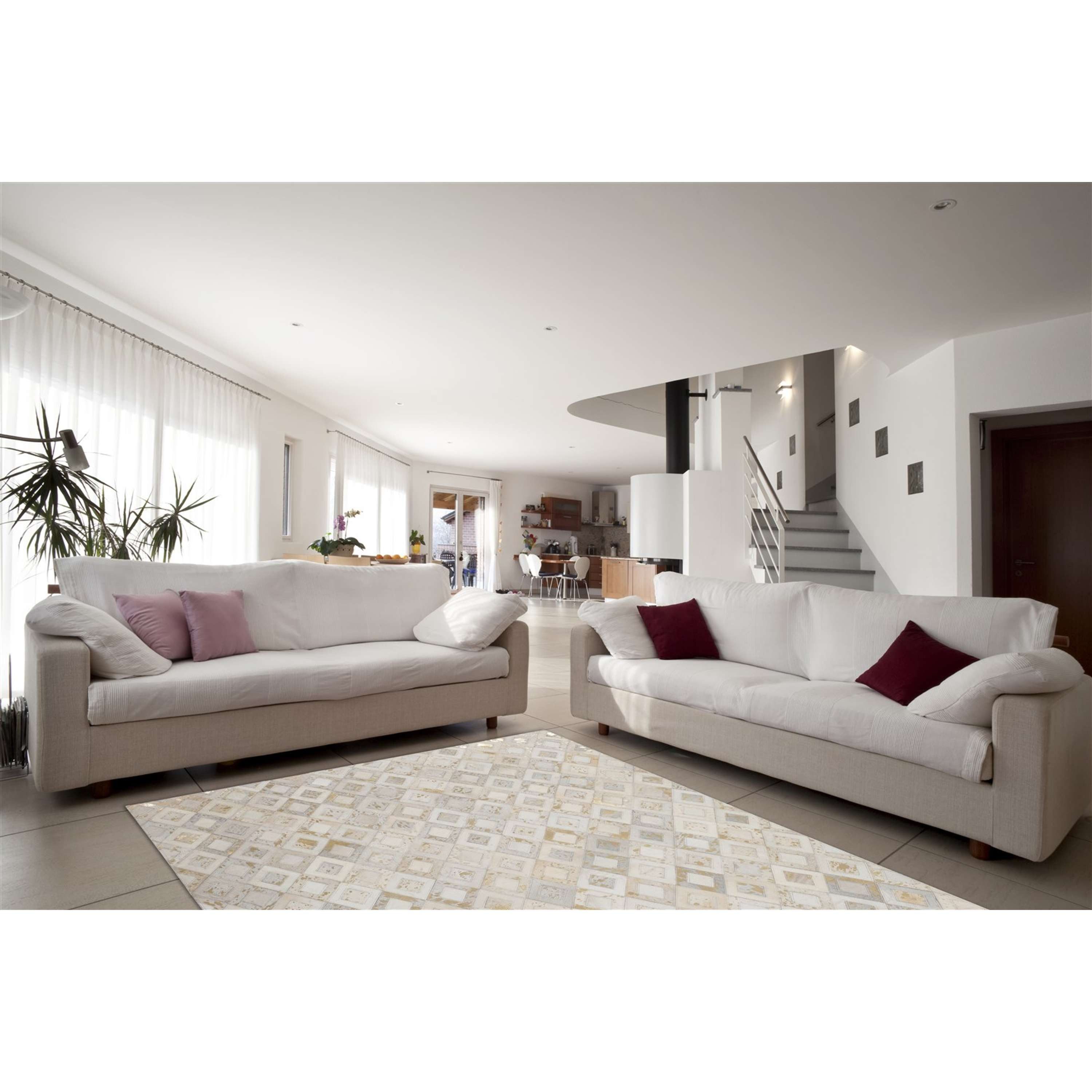 Qiyano Teppich Flachflorteppich Iriata 100 Gold 120 x 170 cm, Höhe: 80 mm