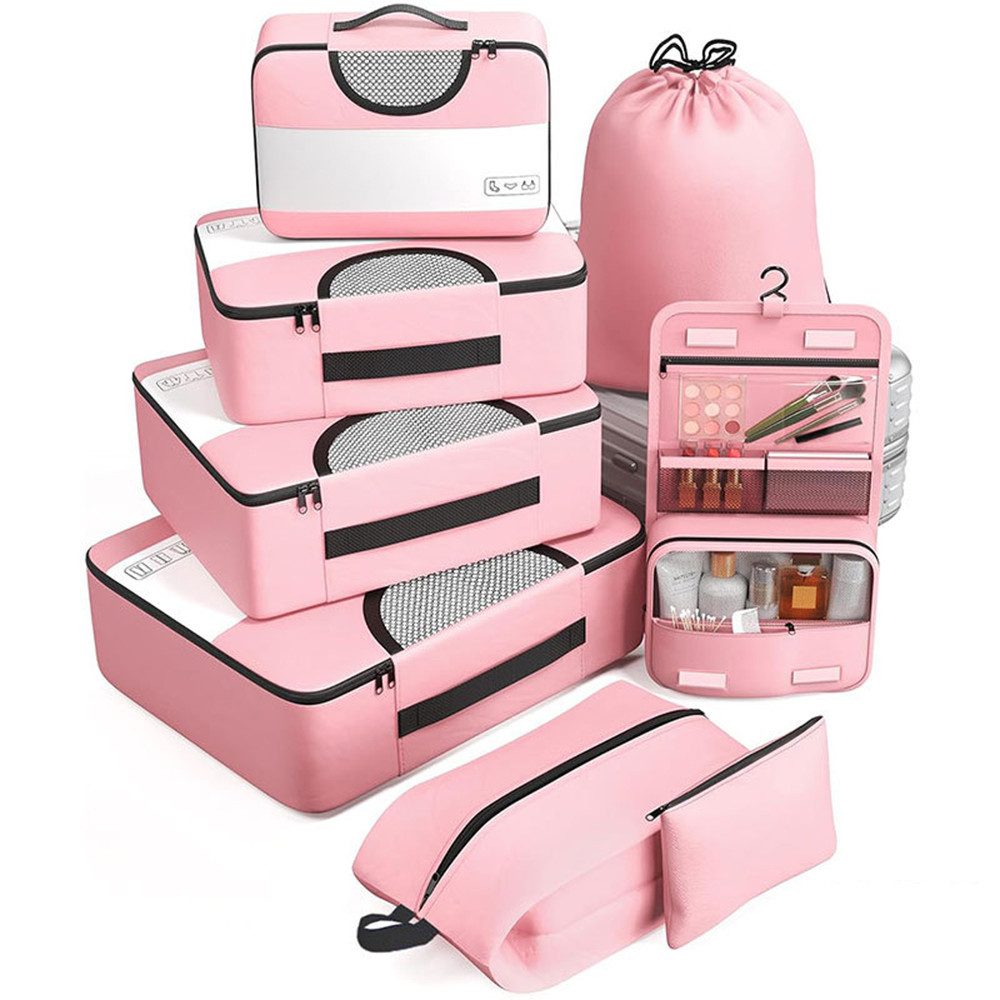 Coonoor Kofferorganizer Koffer Organizer Set 8-tlg. – Packing Cubes & Packtaschen mit Schuh (8-tlg), Kosmetiktasche für Reisen, Travel Essentials
