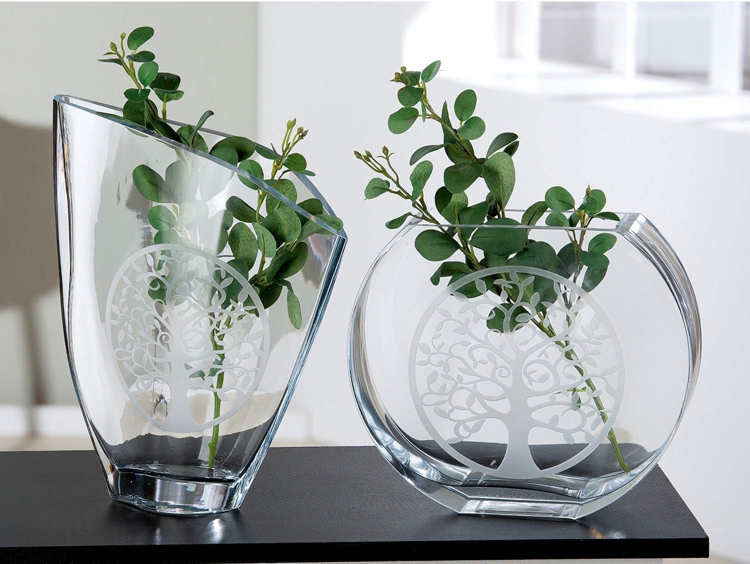 Casablanca by Gilde Tischvase Lebensbaum (1 St), Vase aus Glas