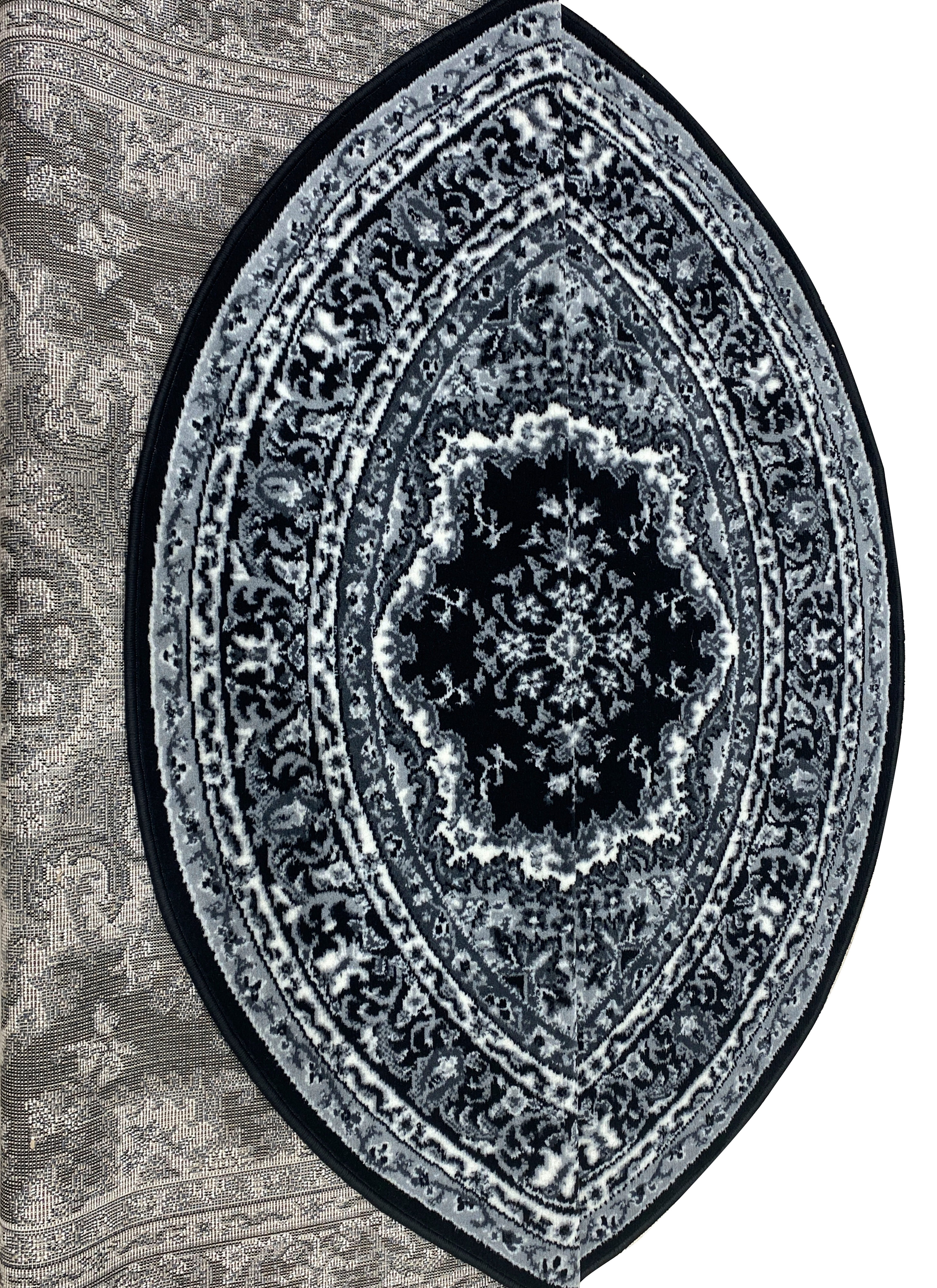 elegant Teppich Bordüre, Kurzflor, mit grau 7 Höhe: Oriental, oval, affaire, Orient-Optik, pflegeleicht, Home mm,