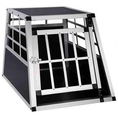 EUGAD Tiertransportbox, Alu Hundebox Reisebox Autobox 69x54x50 cm