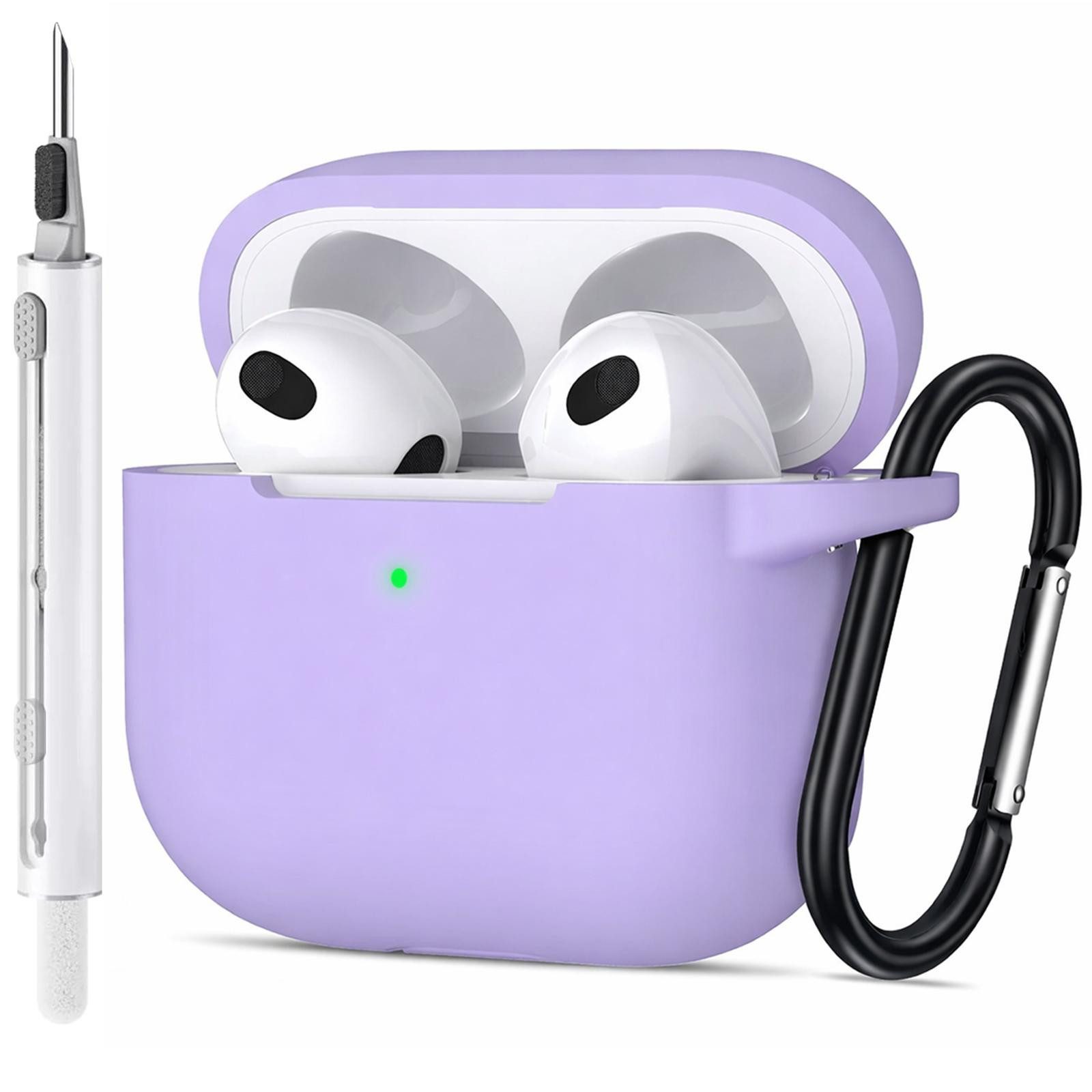 CoolGadget Kopfhörer-Schutzhülle für AirPods 4 Silikon, Stoßfest Clip Karabiner kabelloses laden Case Schutz Cover