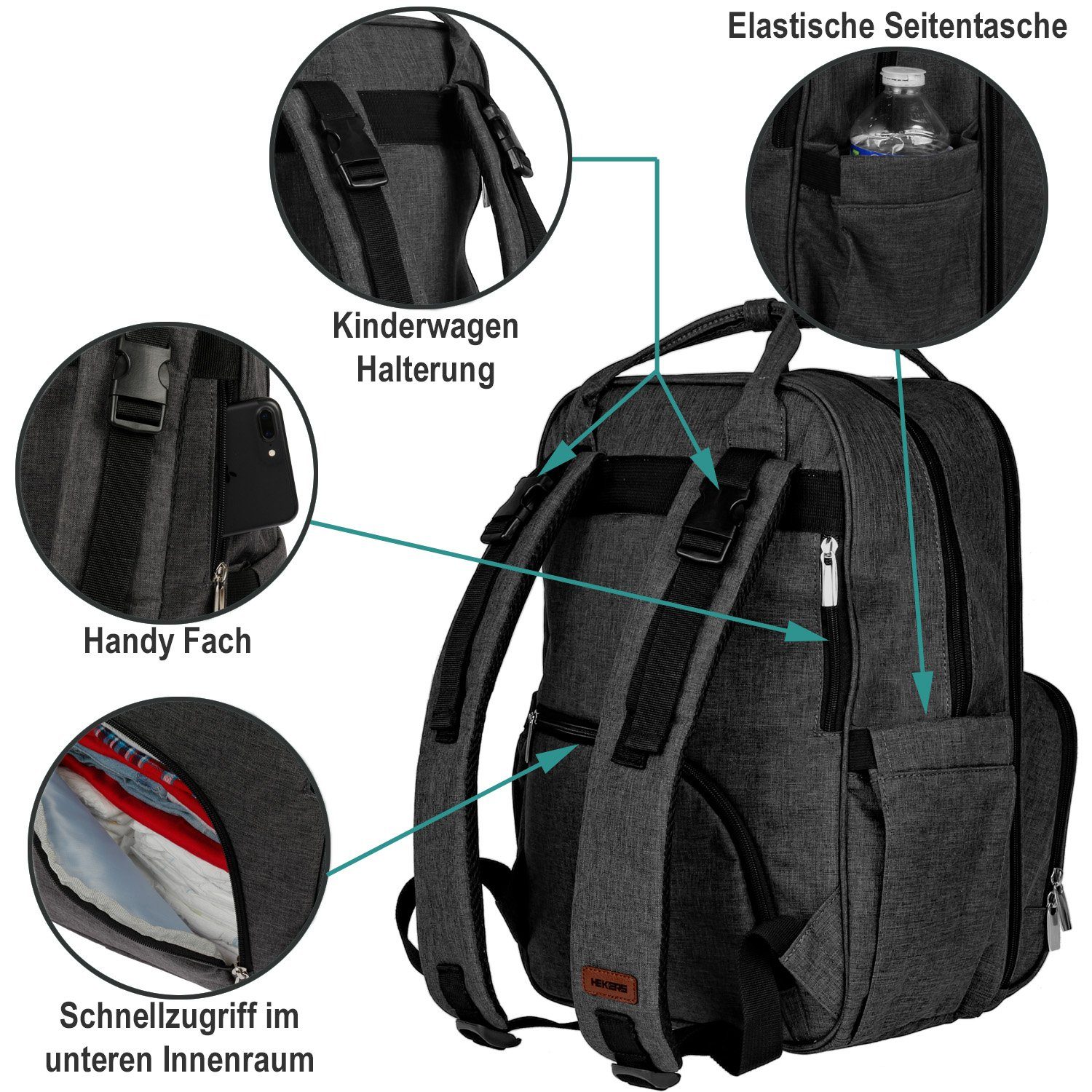 Mach1 Wickelrucksack Wickelrucksack Baby Wickeltasche, gepolstert, Windelbeutel, Rucksack