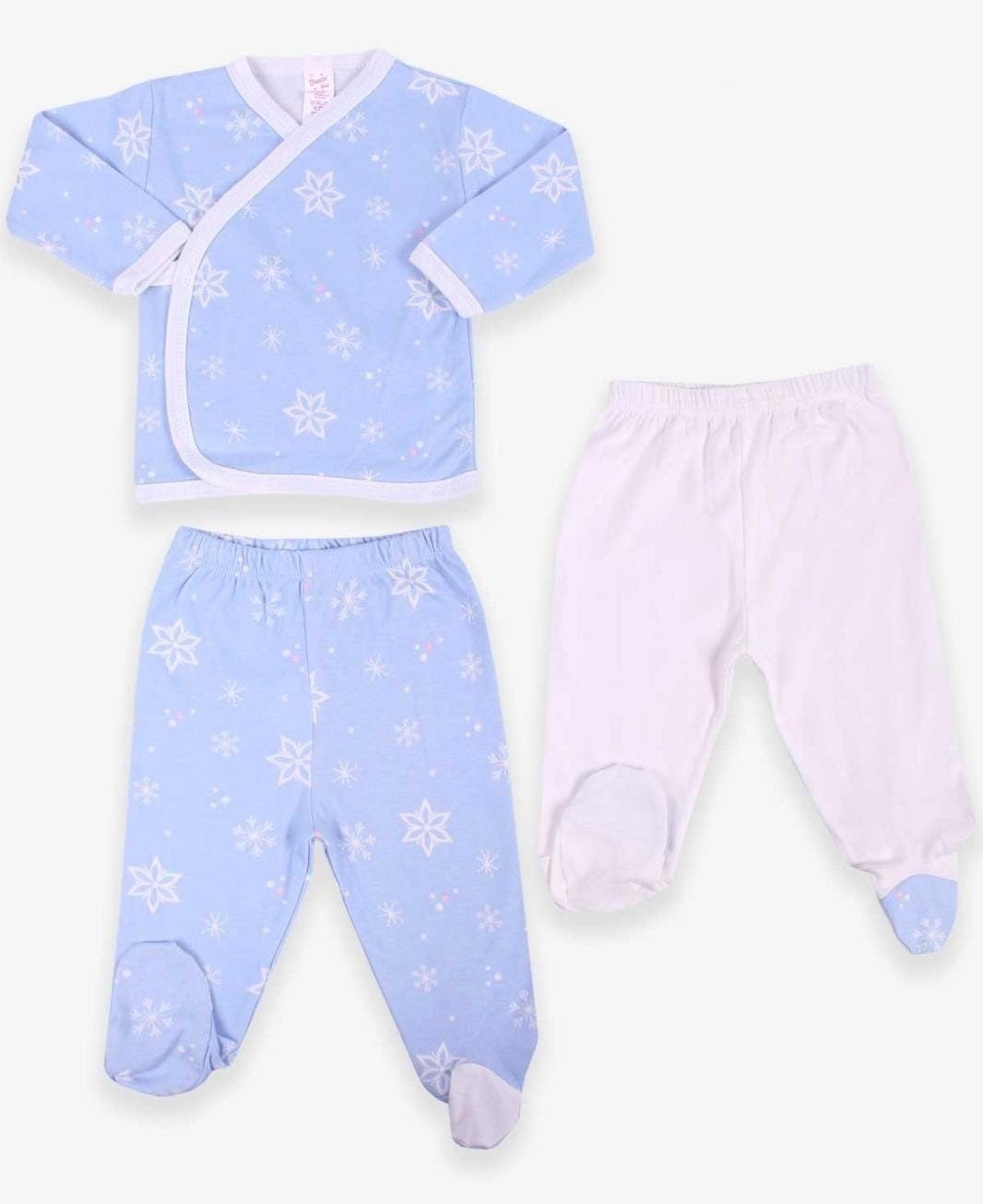 Design Designs Baby 3Teiler (3er Sets Print Neugeborenen-Geschenkset Set, Breeze Unterteile) Oberteil, niedliche 3er Hellblau