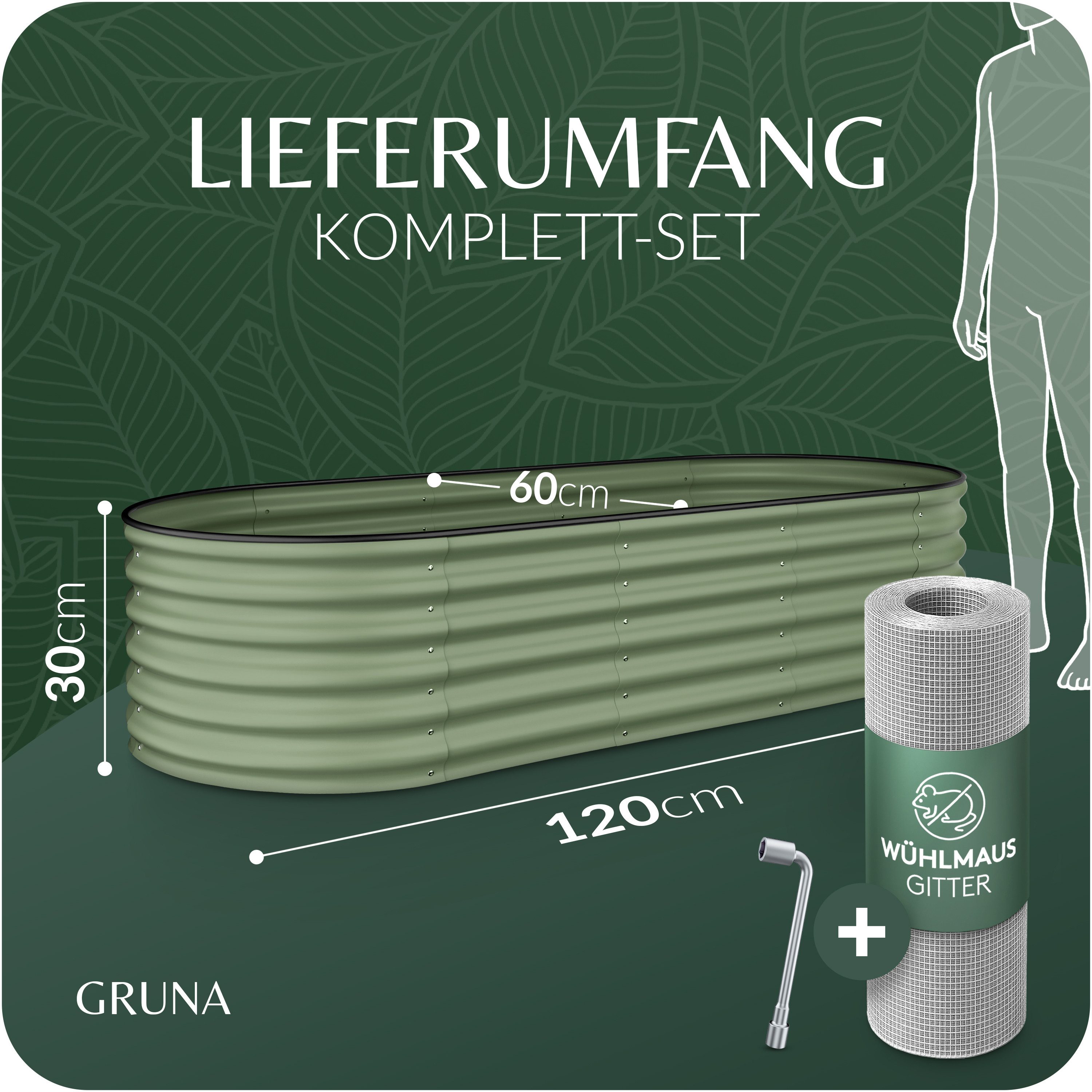 GRUNA Hochbeet GRUNA - Hochbeet Metall I 6 in 1 Modular Hochbeete-Kit