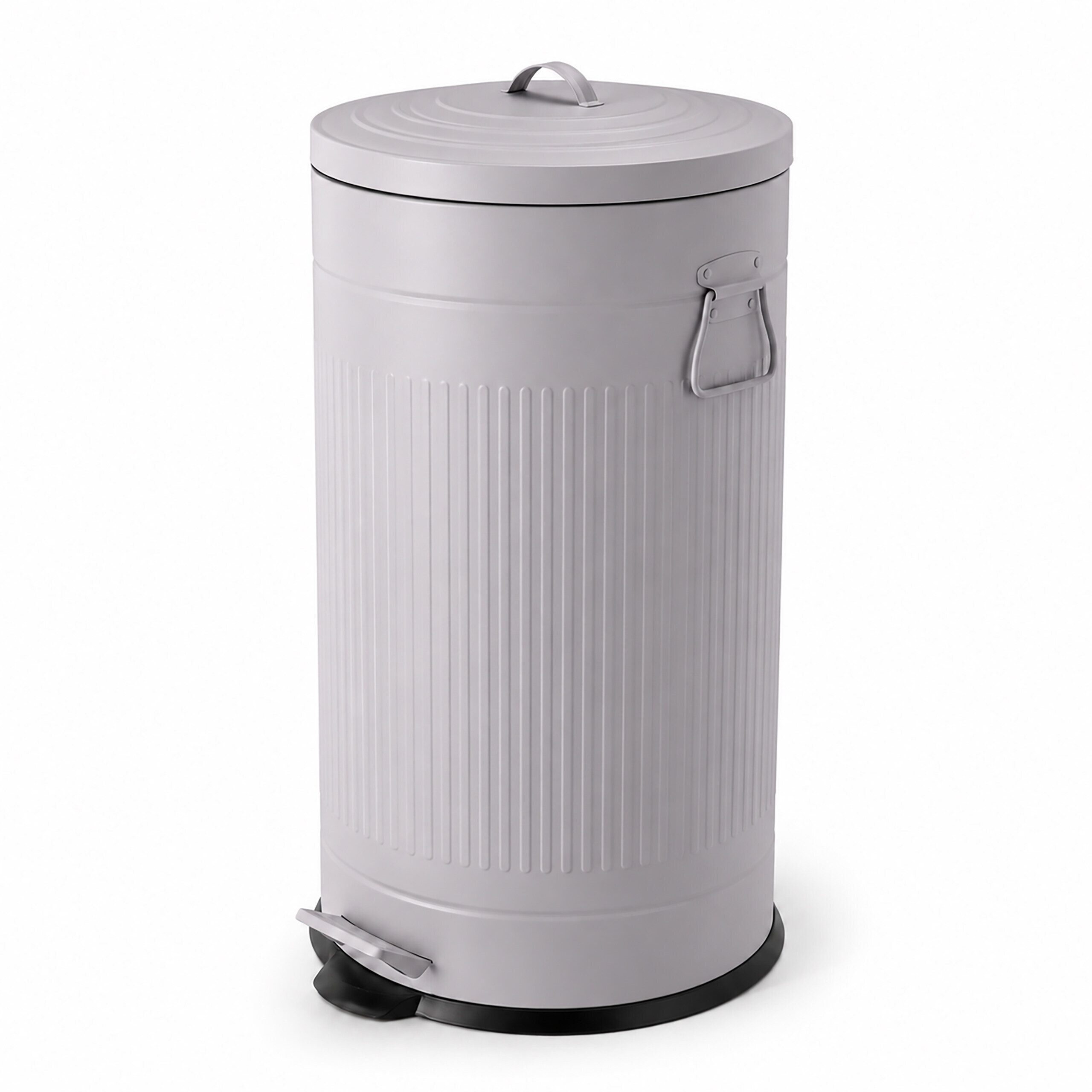 relaxdays Mülleimer Retro Mülleimer 40 Liter, grau