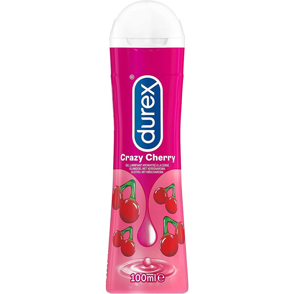 durex Gleitgel Crazy Cherry, Flasche mit 50ml, fruchtiges Gleitgel für süße Momente der Zweisamkeit