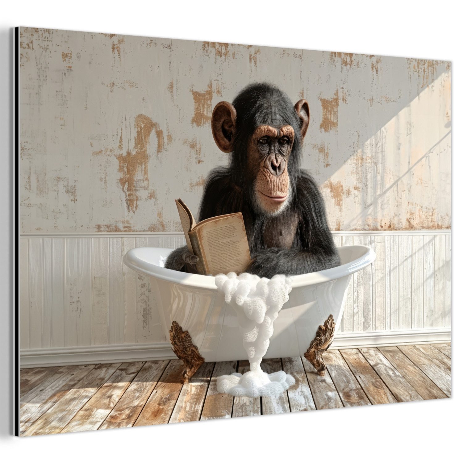 MuchoWow Metallbild Vintage - Affe - günstig online kaufen