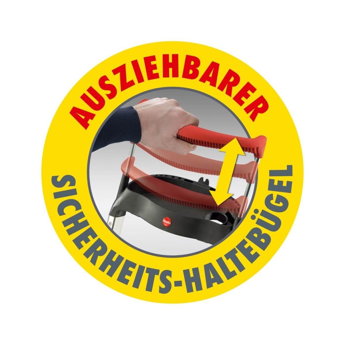 Hailo Trittleiter L85 ComfortLine Alu-Haushaltsleiter, Sicherheitsleiter mit 5 Stufen &, XXL-Alu-Stufen, Rutschsicherer Steckfuß – Bild 4 von 5