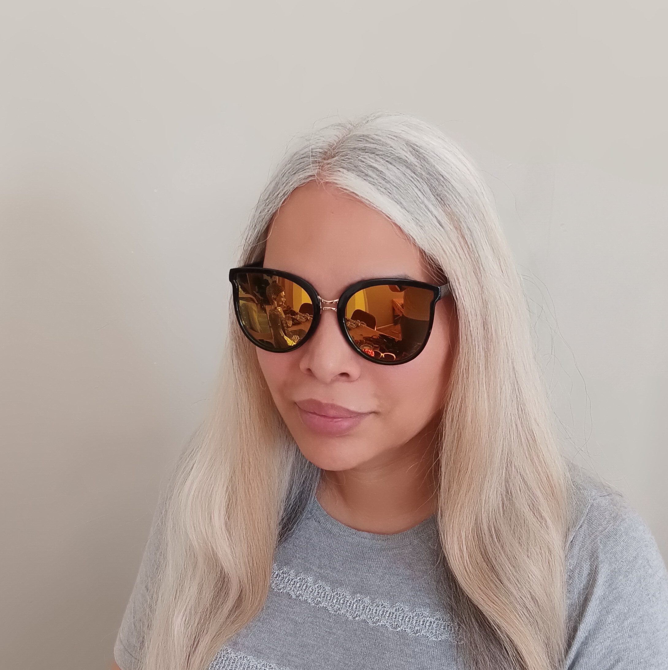 LUXXADA Sonnenbrille (Elegante Damen Sonnenbrille Luxus Stil Oversize mit Brillenbeutel) Große Katzenaugen Gläser Verspiegelt