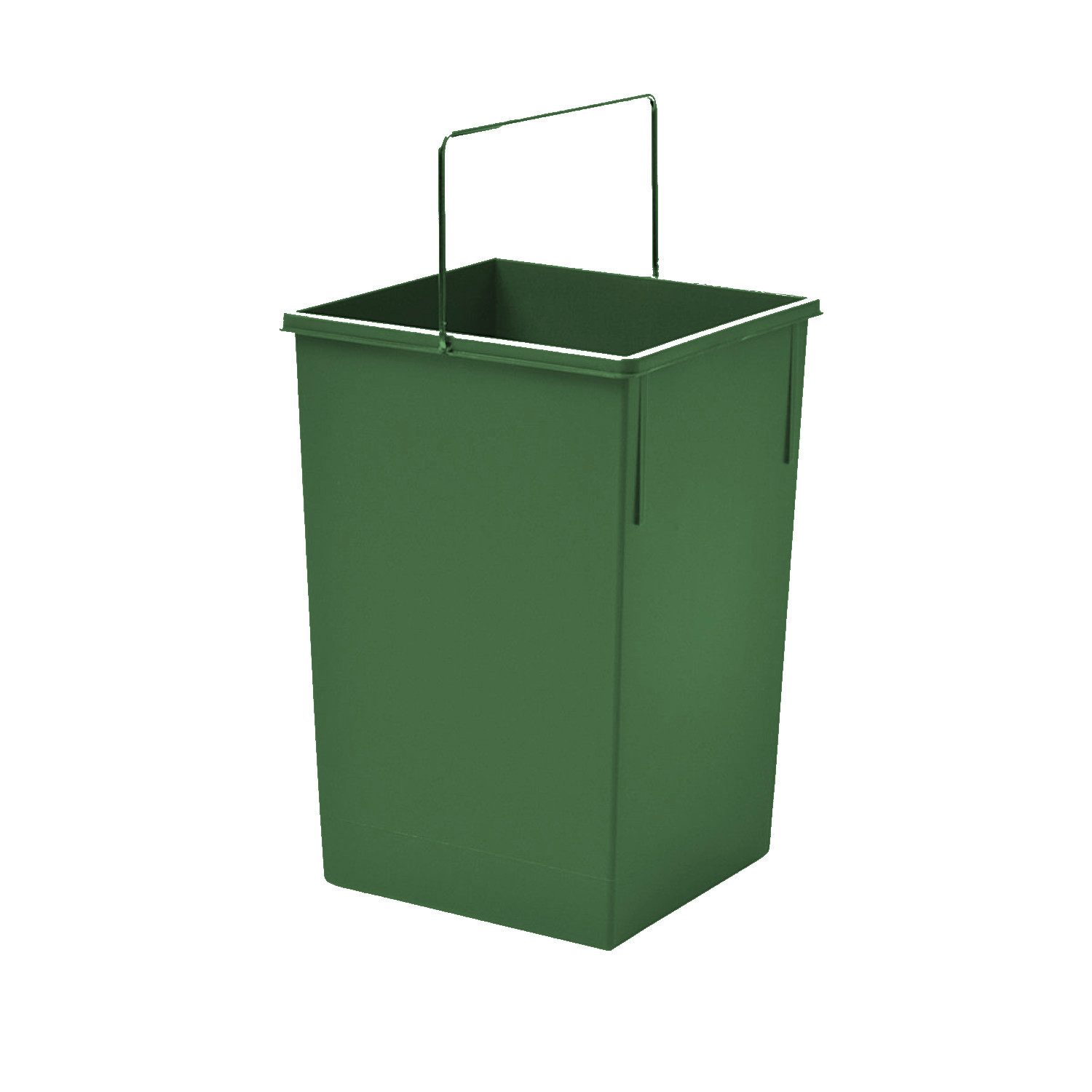 Hailo Einbaumülleimer Hailo Inneneimer 1073259 gruen 15 Liter 230 x 220 x 350 mm mit Henkel, grüne eckige Form mit Henkel