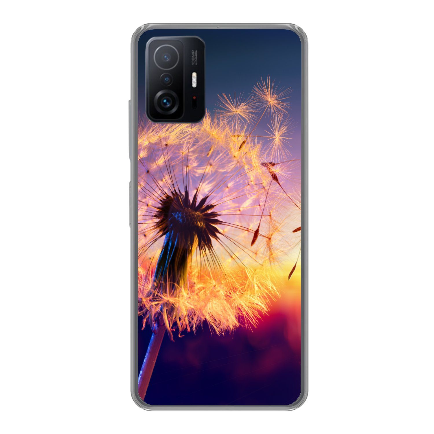 MuchoWow Handyhülle für Xiaomi 11T Pro Löwenzahn - Blumen - Sonnenuntergang - Horizont - N, Phone Case, Silikon, Schutzhülle Dünn