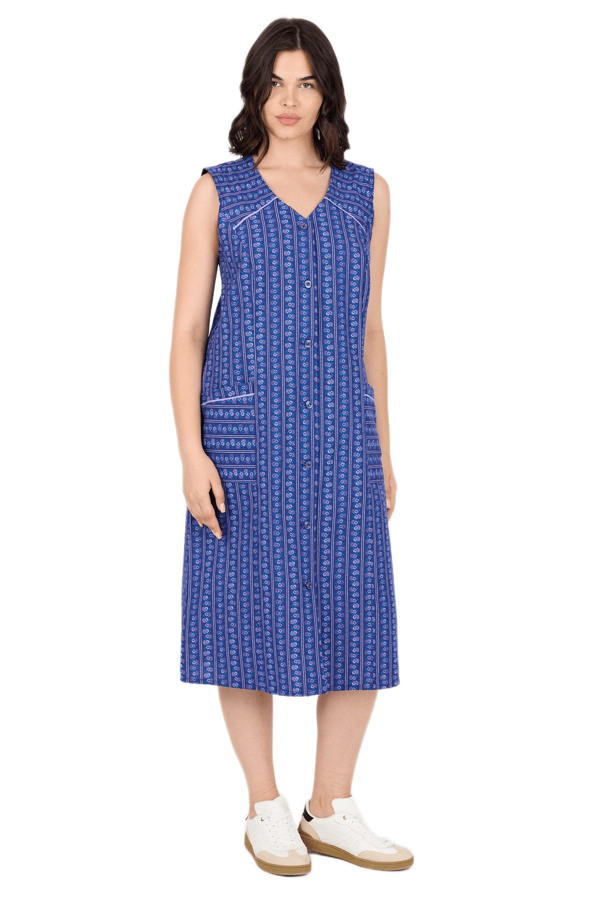 Phistan Tunikakleid Kittel mit Knöpfen – Blumenmuster günstig online kaufen