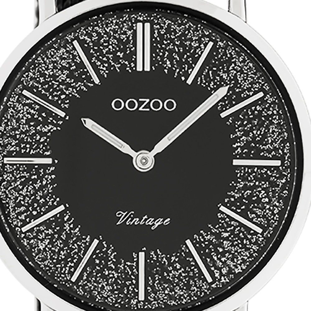 Damen Uhren OOZOO Quarzuhr UOC20141 Oozoo Damen Armbanduhr schwarz Analog, Damenuhr rund, mittel (ca. 32mm), Edelstahlarmband, C
