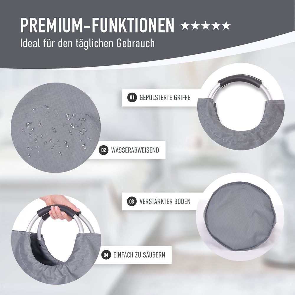 WELLENBORG Flaschensammler Flaschenpfandtasche Korb mit Griff, Flaschensammler Pfanddosen Vorratshaltung Altglas Aufbewahrungskorb