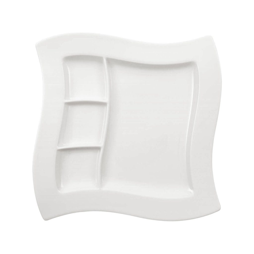 Villeroy & Boch Servierplatte NewWave Grillteller, Porzellan, (1-tlg), Premium Porcelain, mikrow.- & spülm.sicher, Made in Germany