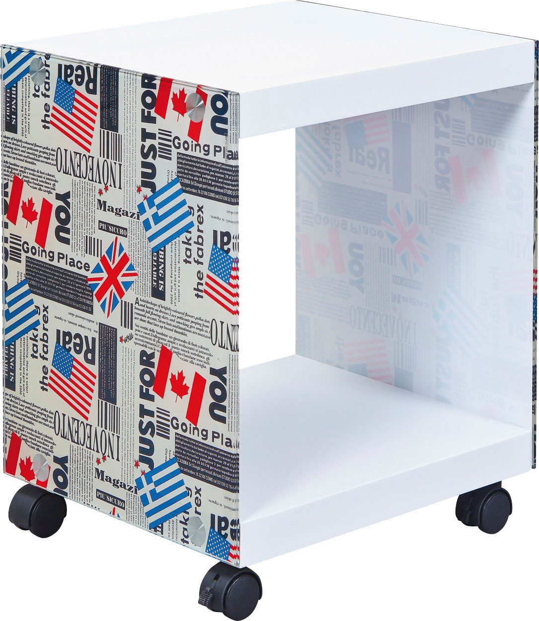 Inter Link Beistelltisch Cube, mit gestalteten Glasseiten