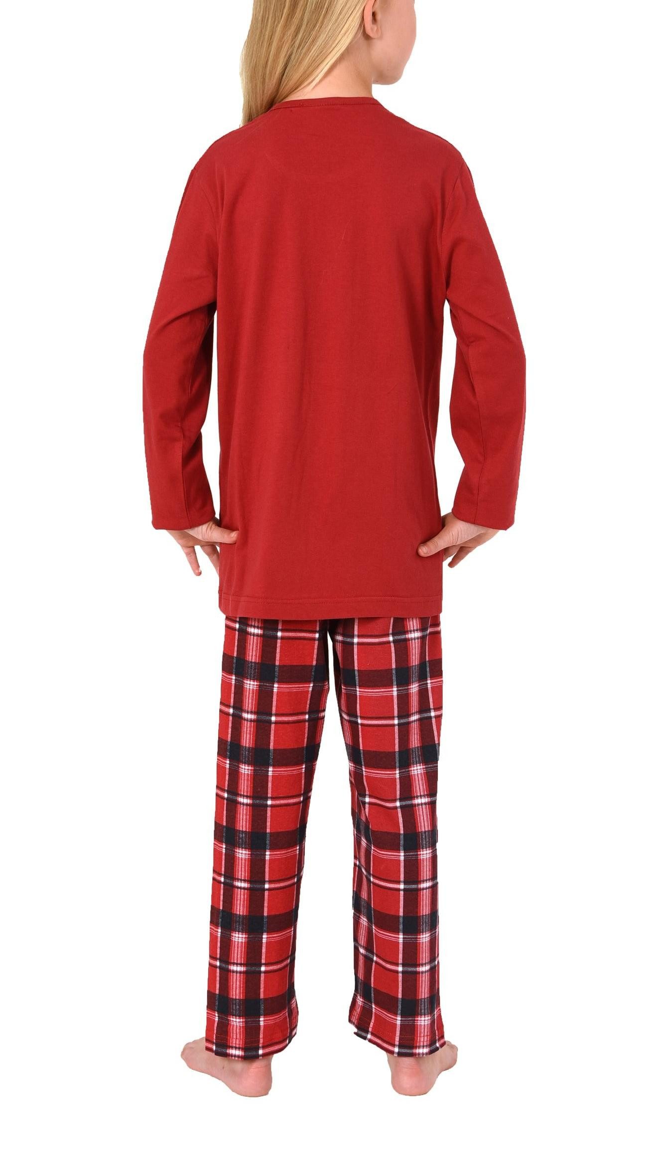 Normann Pyjama Kinder Weihnachts Schlafanzug UNISEX Pyjama mit Renntier Motiv