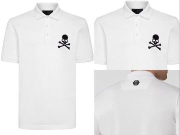 PHILIPP PLEIN Poloshirt PHILIPP PLEIN Skull Polo Shirt Polohemd Leather PP Hexagon Patch Hemd