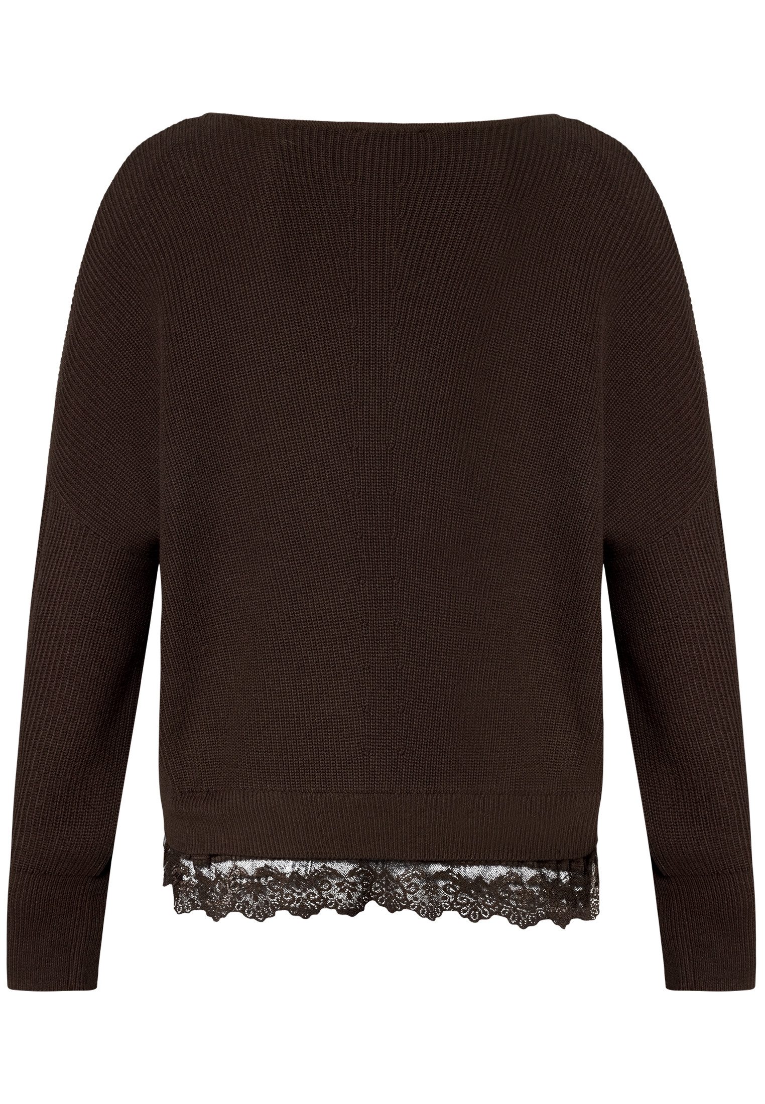 Zero Strickpullover Damen mit Spitzenkante (1-tlg) Struktur