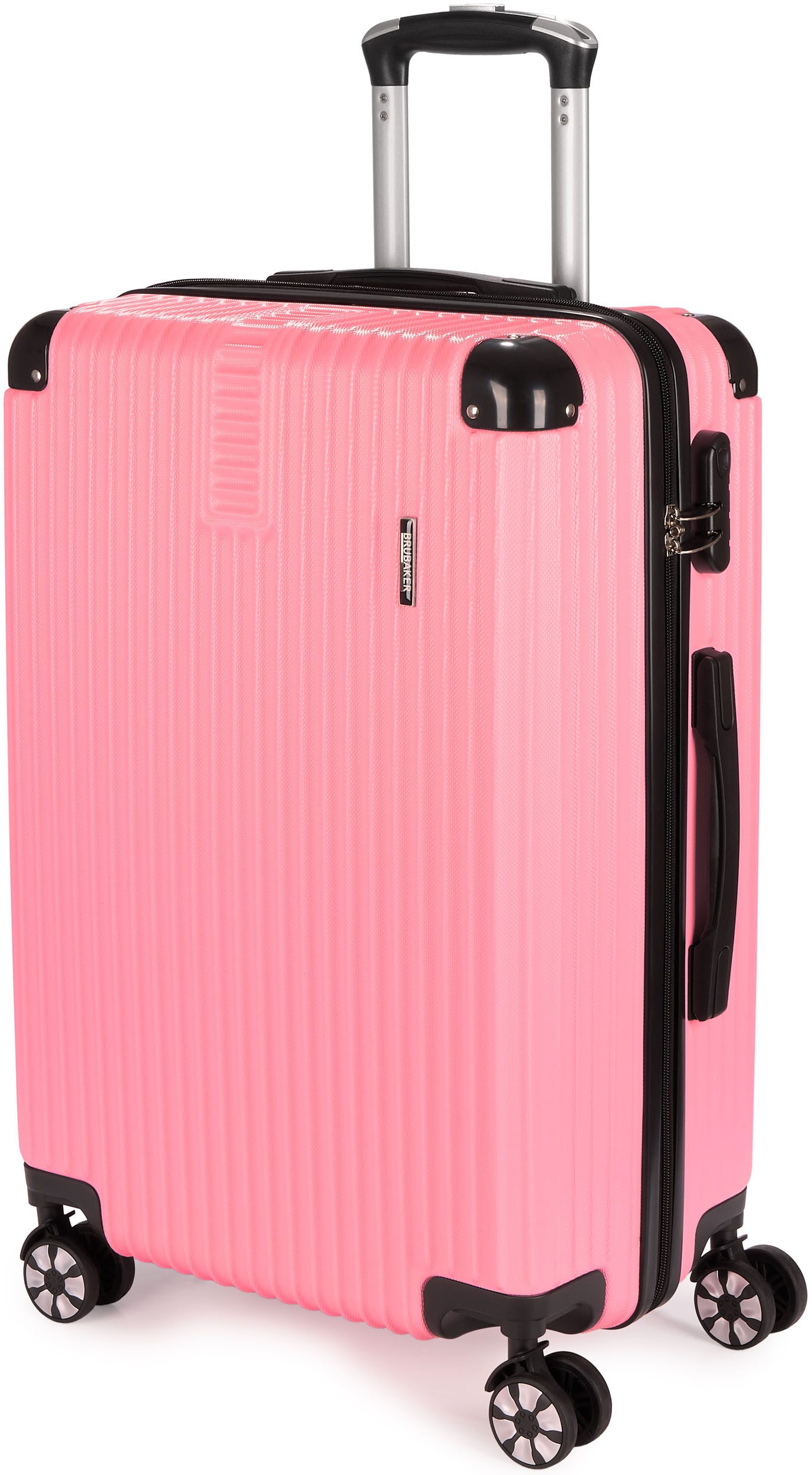 BRUBAKER Koffer London - Hartschalen Rollkoffer mit Zahlenschloss, 4 Rollen, ABS Reisekoffer 43 x 66,5 x 26 cm - Hartschalenkoffer Trolley, Größe L