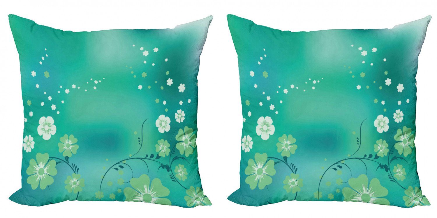 Kissenbezüge Modern Accent Doppelseitiger (2 Flora Abakuhaus Flower Digitaldruck, Green Stück)