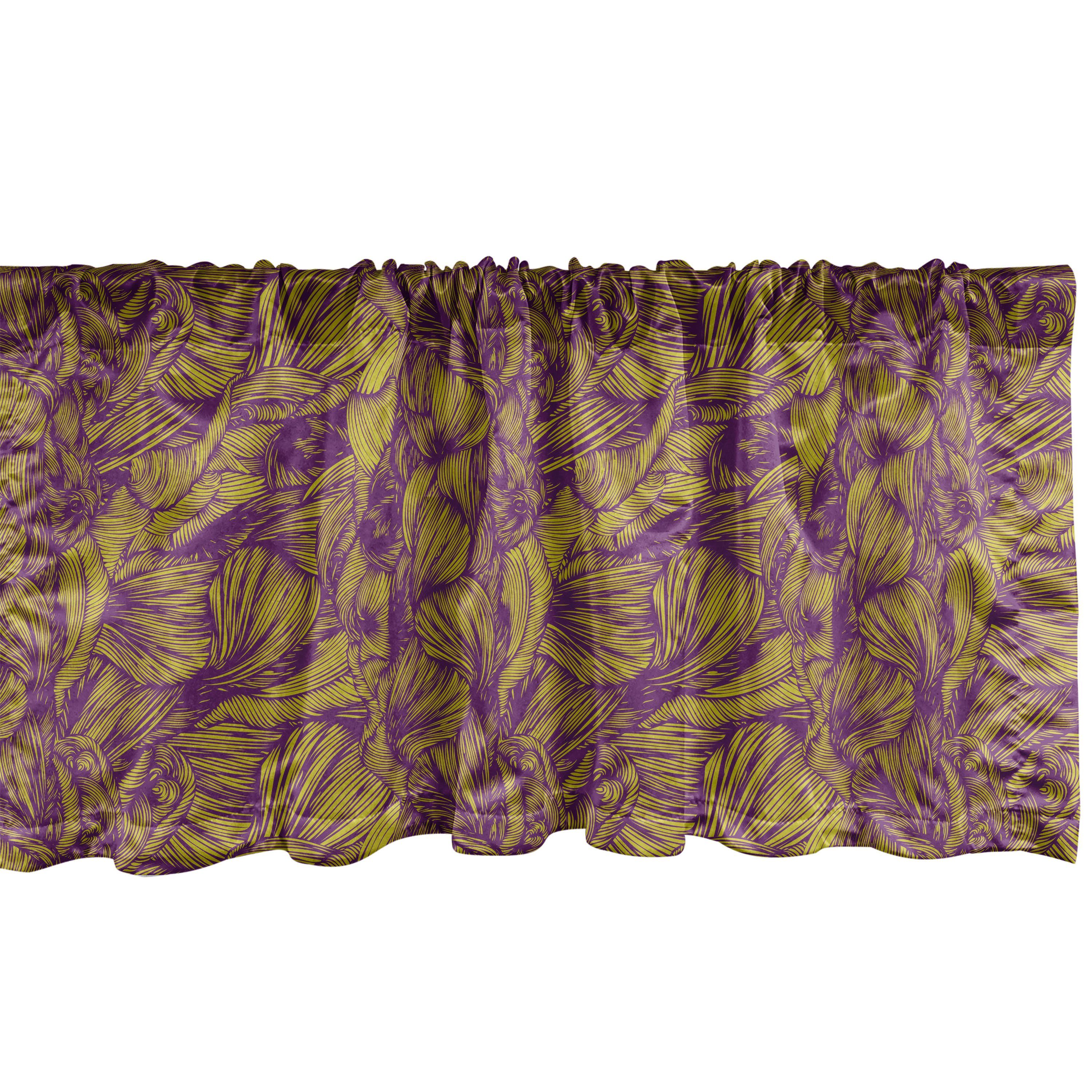 Scheibengardine Vorhang Volant für Küche Schlafzimmer Dekor mit Stangentasche, Abakuhaus, Microfaser, Abstrakt Natural Elements Motiv