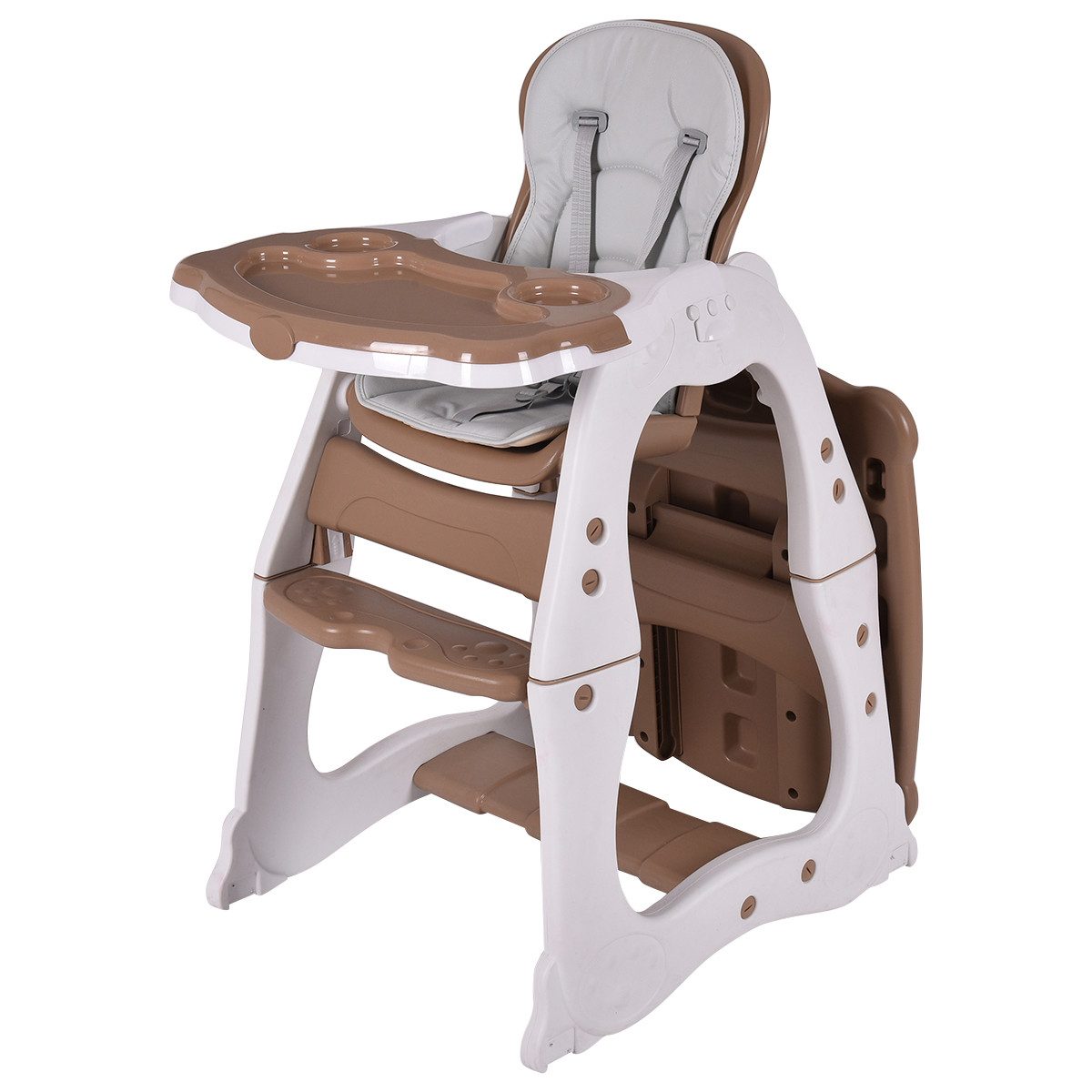 COSTWAY Hochstuhl Babystuhl, verstellbare Rückenlehne&Sicherheitsgurt günstig online kaufen