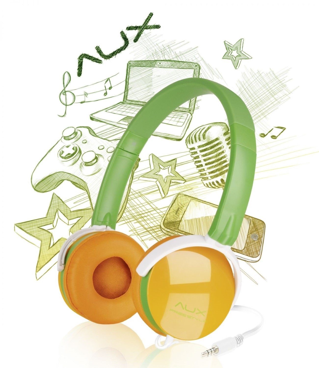 Speedlink AUX On-Ear Headset 3,5mm Навушники + Mikrofon Grün Headset (Integrierte Kabelfernbedienung für Lautstärkeregelung, Stereo, On-Ear, Kabel-Fernbedienung, Lautstärkenreglung, PC Konsole Smartphone)