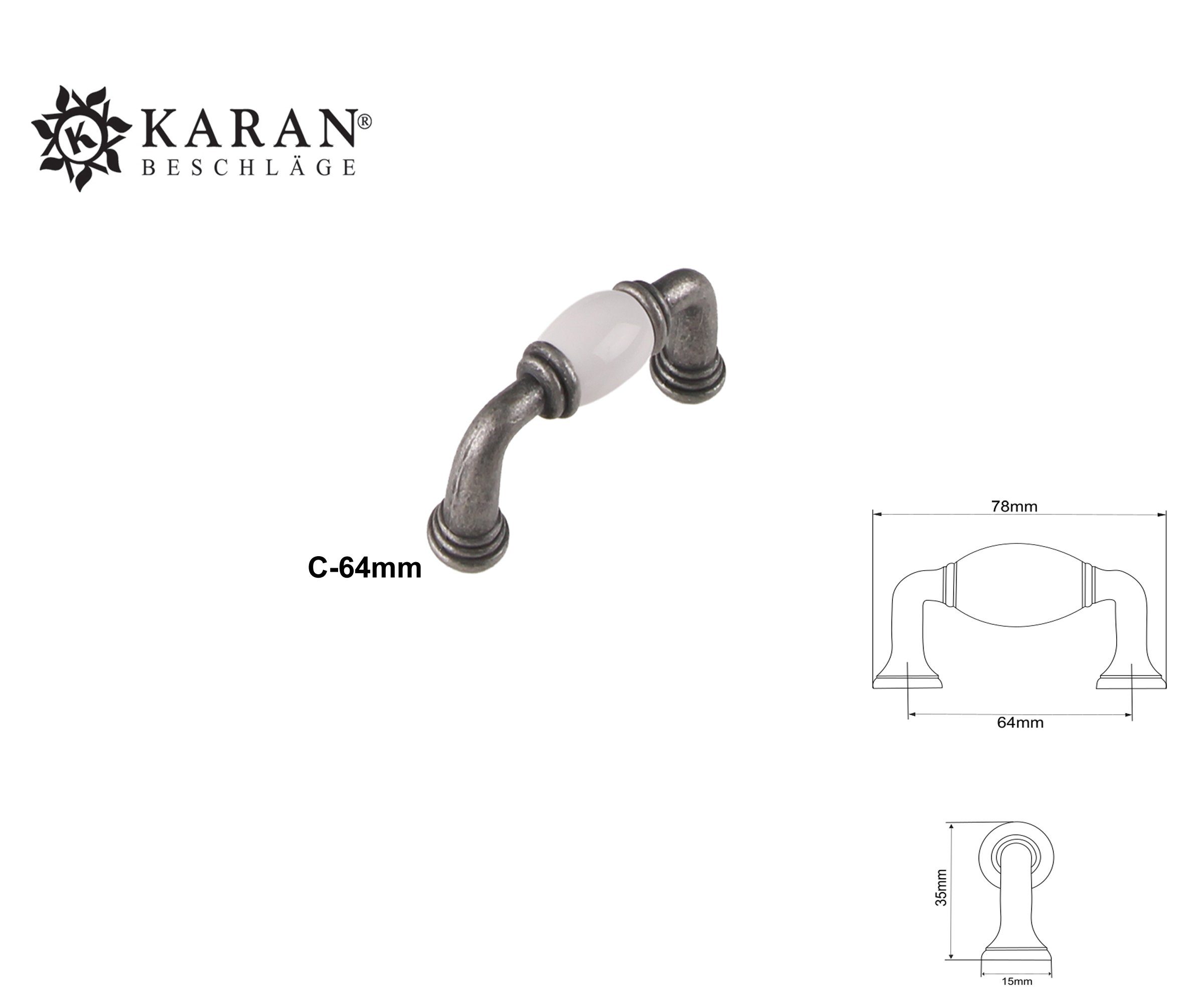 Möbelgriff KARAN Schrankgriff, Schubladengriff, Möbelgriff, Porzellan BESCHLÄGE
