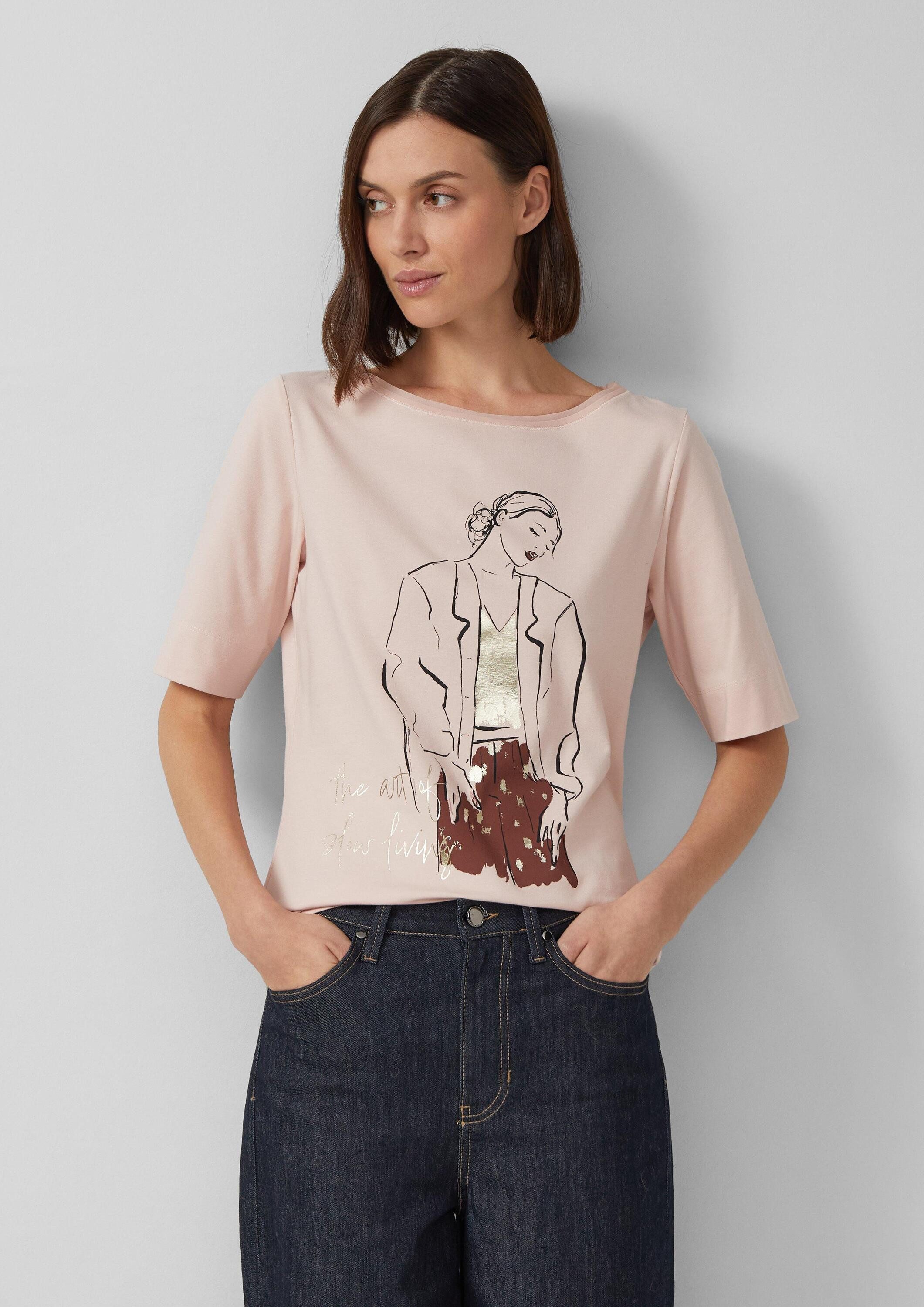 s.Oliver Kurzarmshirt T-Shirt Jersey-Shirt mit Artwork günstig online kaufen