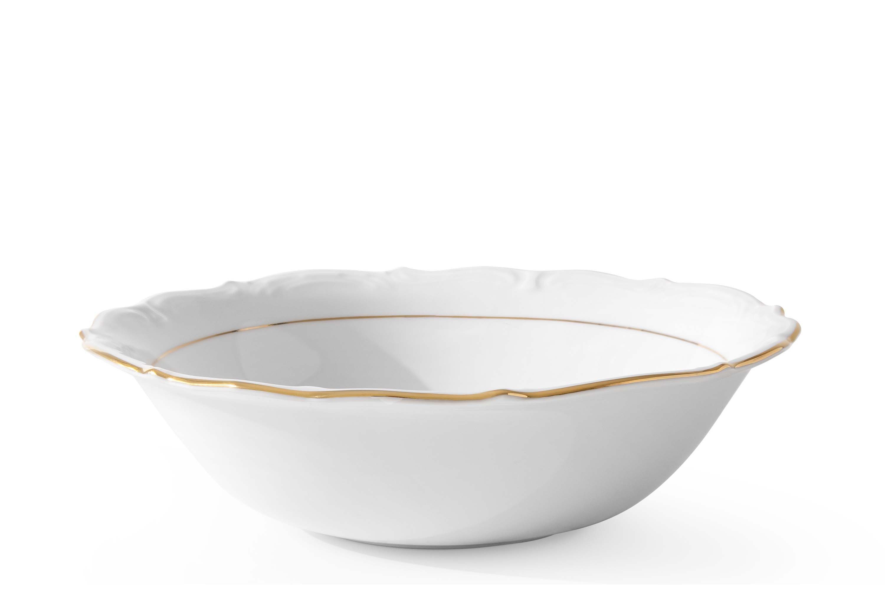 KONSIMO® Schüssel CHODZIEZ MARIA TERESA Salatschüssel, Servierschale, Porzellan, Premium-Porzellan, in zwei Größen, Handdekoration in echtem Gold