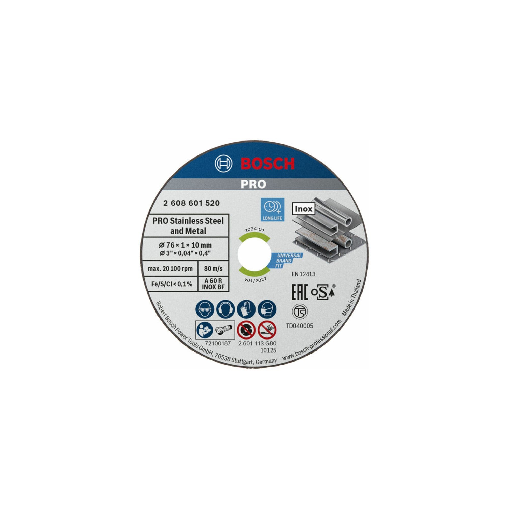 Bosch Professional Trennscheibe Bosch Power Tools Trennscheibe 76x1x10mm 2608601520 5 Stk
