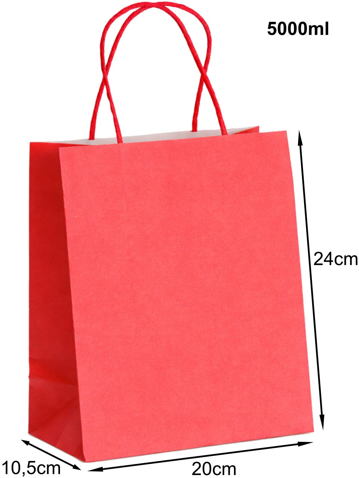 Koopman Geschenk-Tragetasche Geschenkpapiertasche Geschenktasche Tasche 24x20x10cm 12er Set, (12St), Kraft-Papier, 5L Volumen, Mehrfarbig, Tragegriffe