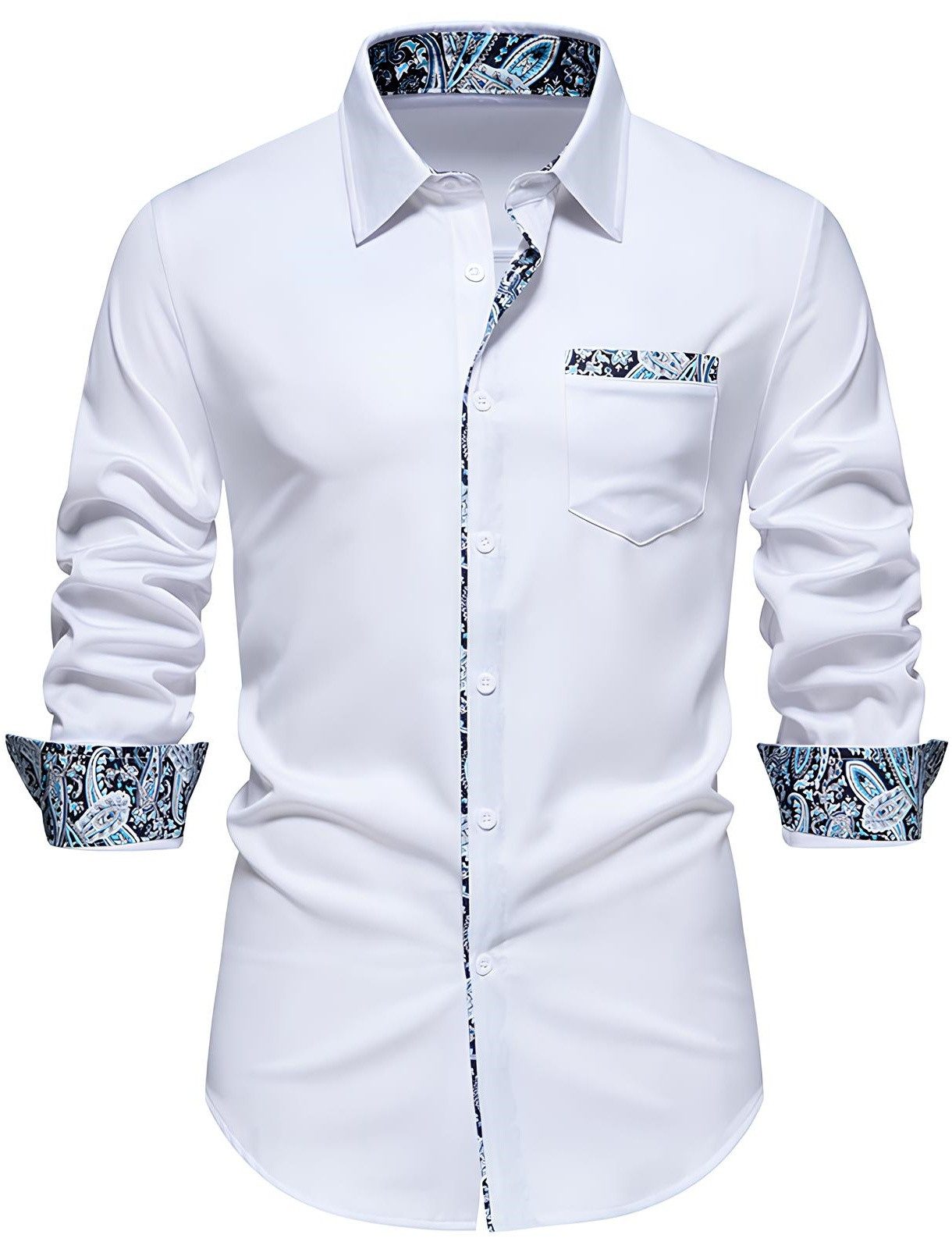 Opspring Businesshemd Herren Hemd Regular Fit Formale Klassisches Hemd Freizeithemden