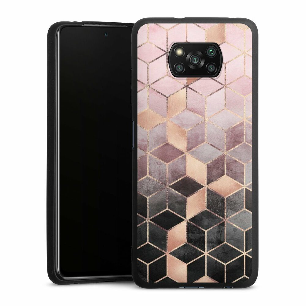 DeinDesign Handyhülle Würfel Elisabeth Fredriksson Gold & Kupfer, Xiaomi Poco X3 Pro Silikon Hülle Premium Case Handy Schutzhülle