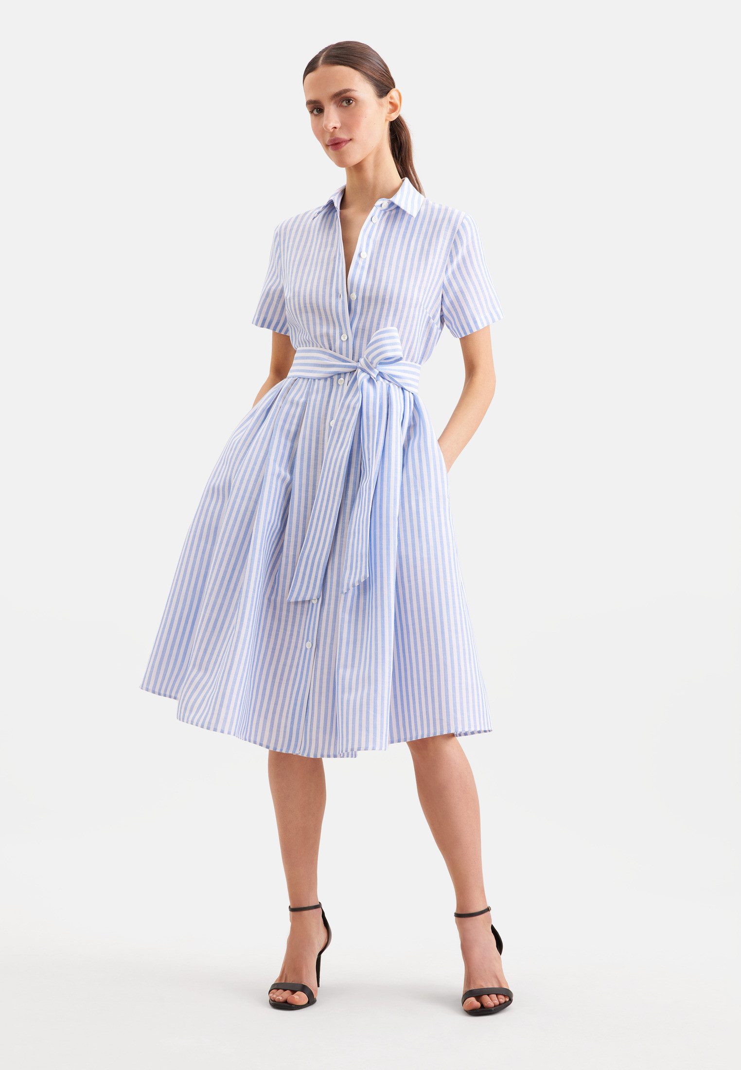 seidensticker Sommerkleid 1/1 Kragen Gestreift