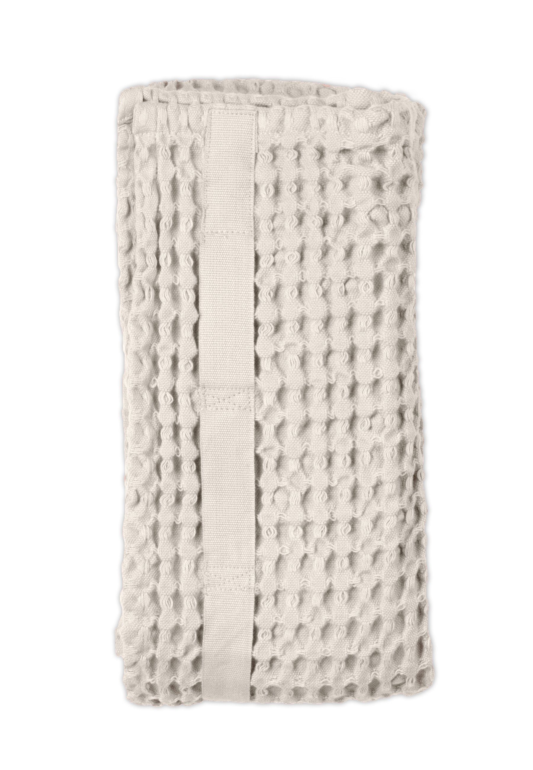 Waffle The Handtuch Towel, Company - Big zertifizierte beige Waffelpique, Organic Bio-Baumwolle Stone Hand GOTS
