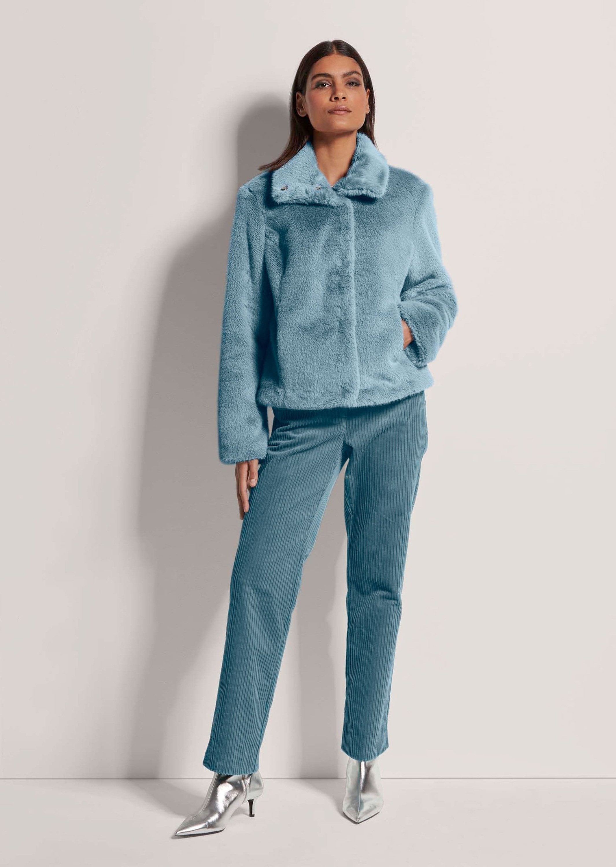 MADELEINE Outdoorjacke Webpelz-Kurzjacke mit Stehkragen Webpelzjacke mit ve günstig online kaufen