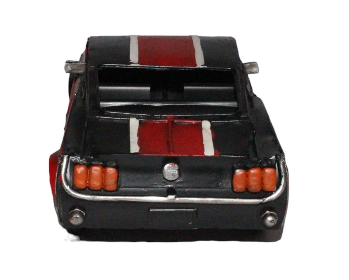 JS GartenDeko Modellauto Blechauto Muscle Car in rot schwarz Oldtimer Auto Modellauto L 32 cm