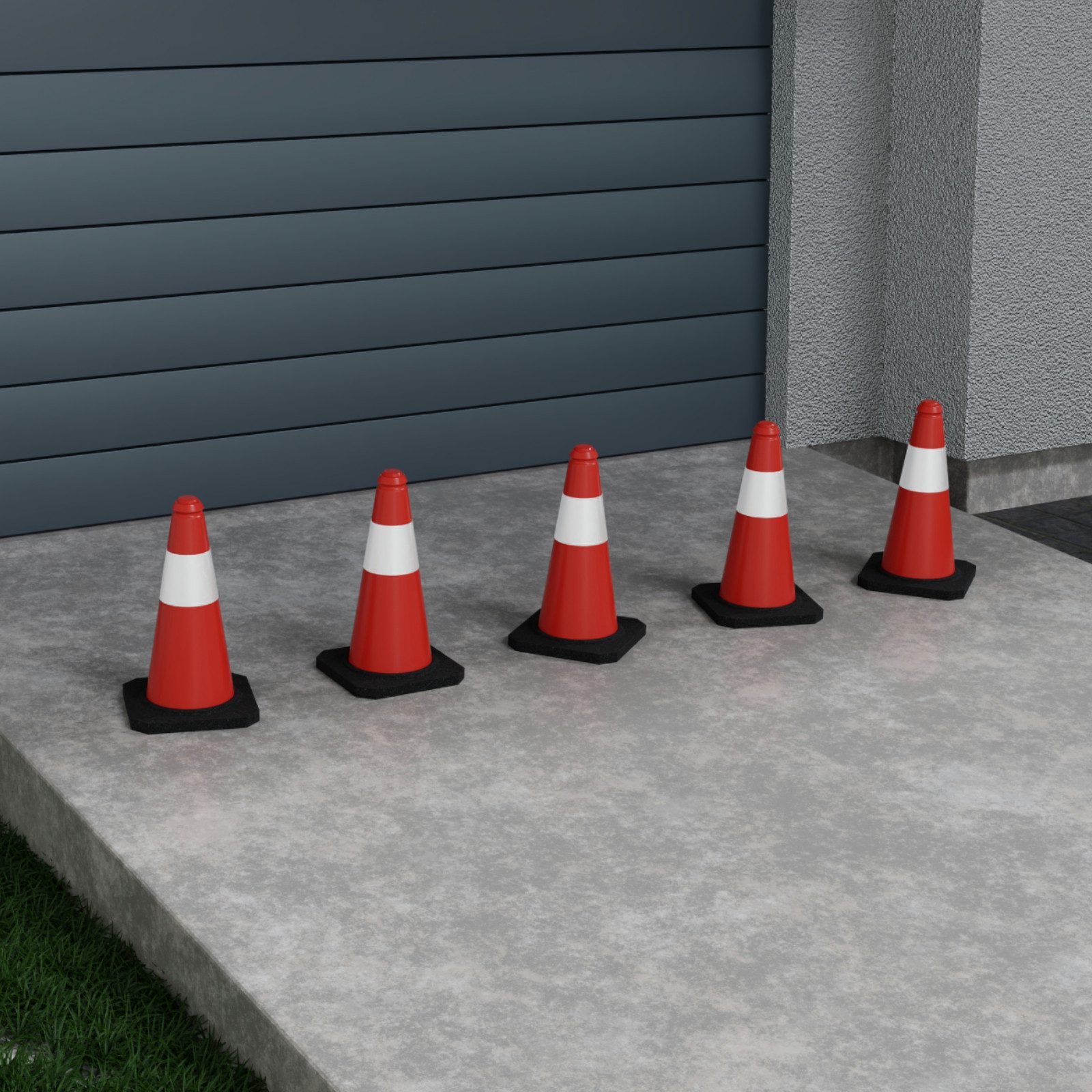 HAGO Pylone 10er Set Warnkegel Verkehrsleitkegel Hütchen 51cm Absperrkegel Reflekt, Hochreflektierender Streifen