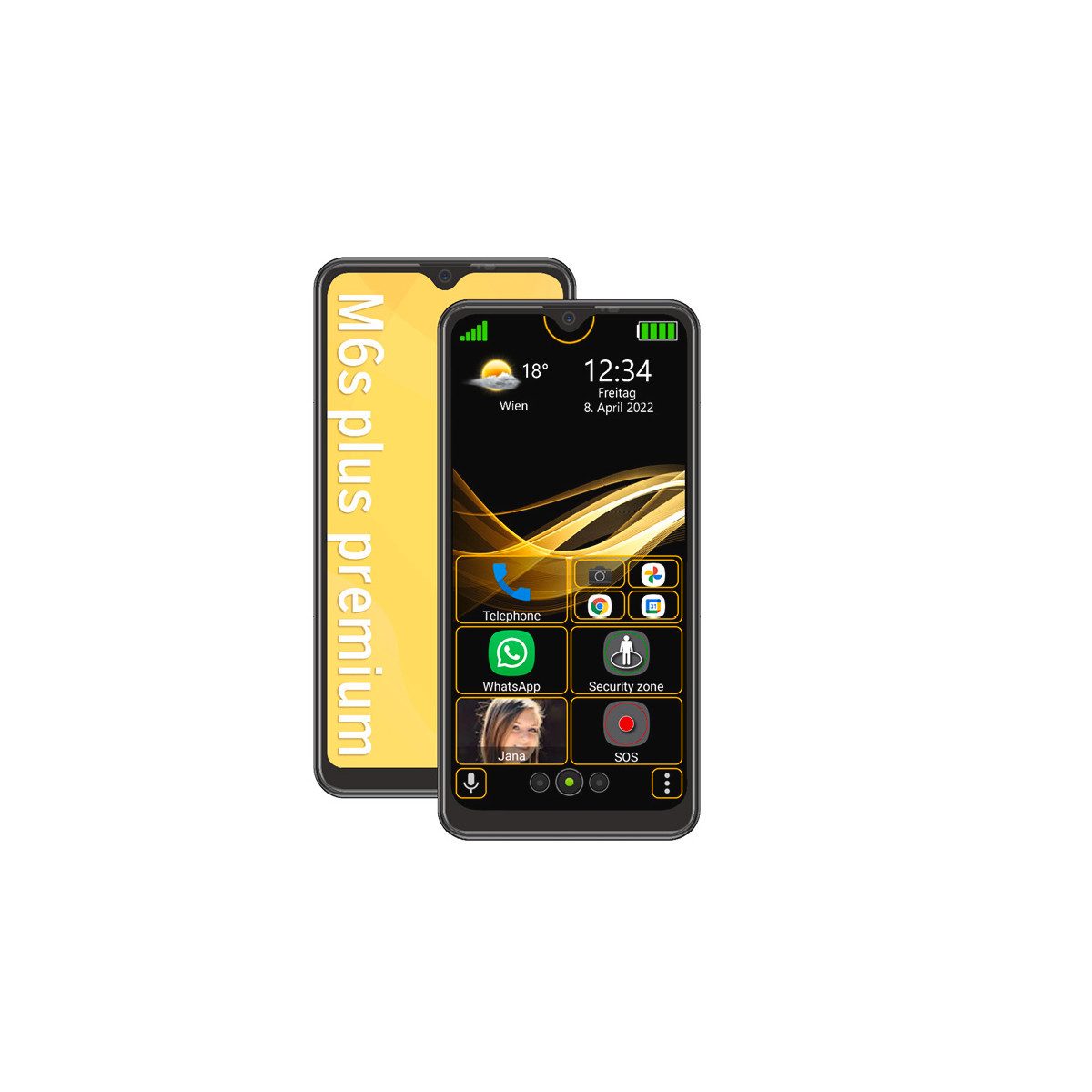 Beafon Bea-fon M6splus inkl. TPU Case + Displayschutz Smartphone (15,9 cm/6,3 Zoll, 32 GB Speicherplatz, 13 MP Kamera, LTE)