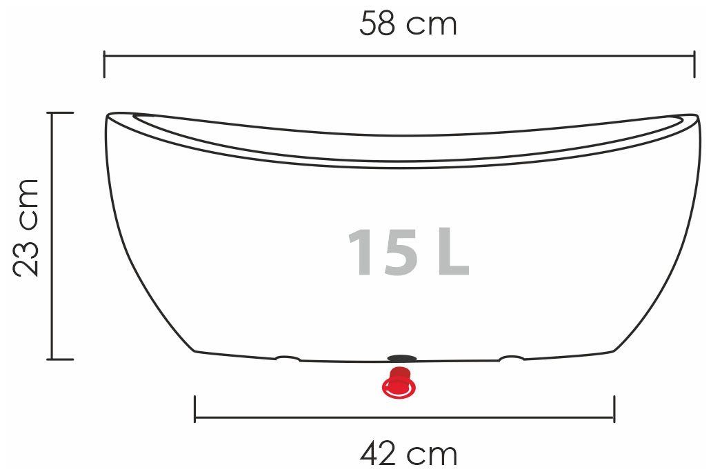 WA.GLOBE Scheurich Jardiniere grau 58/253