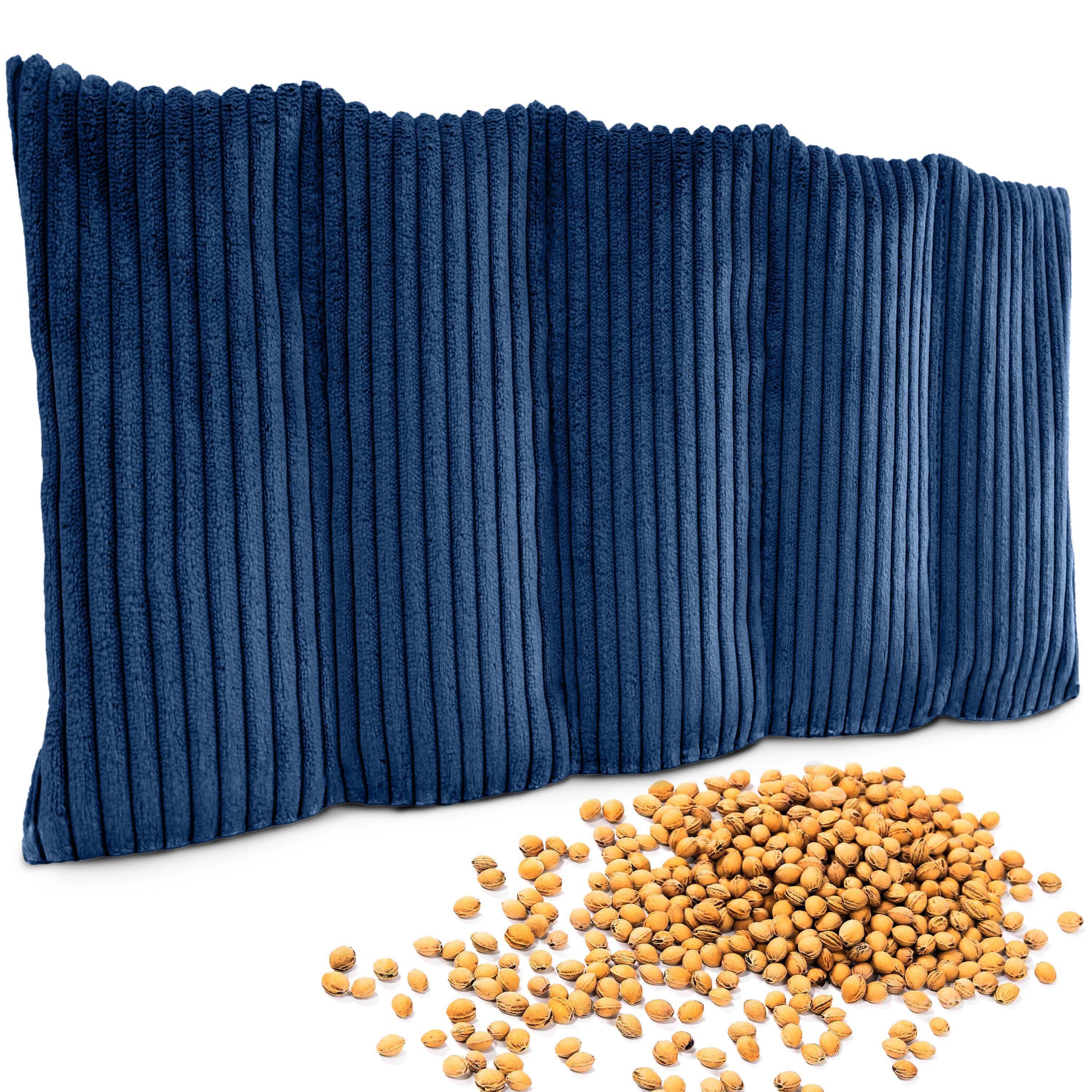 Amilian Kirschkernkissen 55x20 cm Körnerkissen 100% Kirschkerne - Nacken Schulter Mikrowelle, Wärme- und Kältekissen, für Nacken, Schulter, Rücken und Bauch